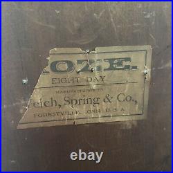 Antique Welch Spring & Co Roze Shelf Mantel Clock c1870-80, Works