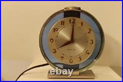 Antique Westclox Andover art deco Cobalt Blue GlassChrome clock