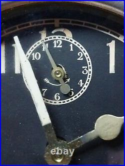 Antique Westclox Black Dial Jack o' Lantern Art Deco Wind Up Alarm Clock Works