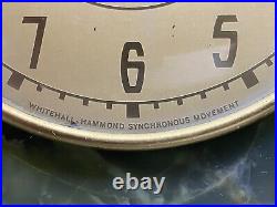 Antique Whitehall Hammond Art Deco Green Onyx Electric Clock