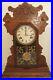 Antique Working 1870’s Waterbury Clock Co. Victorian Walnut Parlor Mantel Clock
