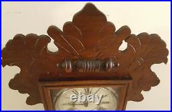Antique Working 1870's Waterbury Fenwick Victorian Walnut Parlor Mantel Clock