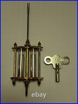 Antique Working 1898 WATERBURY Brass Open Escapement Crystal Regulator Clock