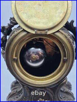 Antique Working 1905 ANSONIA'Cygnet' Ornate Figural'Angel Cherub' Mantel Clock