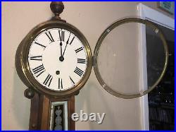 Antique Working 1920's INGRAHAM Time Large 40 Banjo Wall Clock