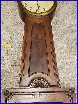 Antique Working 1920's TIFFANY & CO. Art Deco Banjo Regulator Wall Clock CHELSEA
