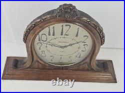 Antique Working 1920's WALTHAM Mahogany 8 Day Art Deco Mantel Shelf Clock