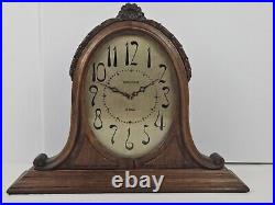 Antique Working 1920's WALTHAM Mahogany 8 Day Art Deco Mantel Shelf Clock