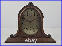 Antique Working 1920's WALTHAM Mahogany 8 Day Art Deco Mantel Shelf Clock