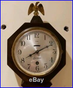 Antique Working 1929 SESSIONS Cape Cod Banjo Art Deco Regulator Wall Clock