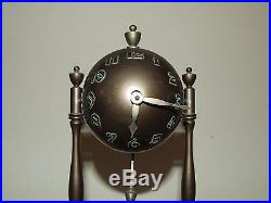 Antique Working 1933 Lux Clock Co. Art Deco Globe Ball Orb Novelty Mantel Clock