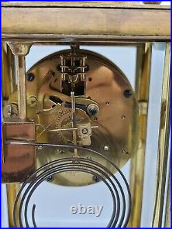 Antique Working 19th C. WATERBURY'Orne' Open Escapement Crystal Regulator Clock
