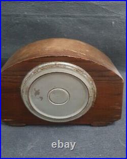 Antique Working Art Deco Mantle Clock Wood Vintage Strike 1930s