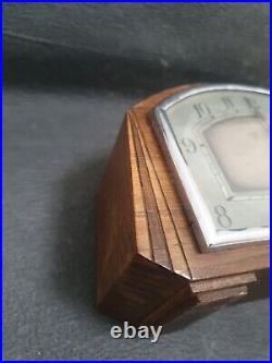 Antique Working Art Deco Mantle Clock Wood Vintage Strike 1930s