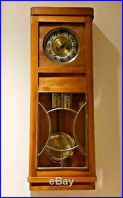 Antique Working Gustav Becker Art Deco Vienna Regulator Weight Driven Wall Clock
