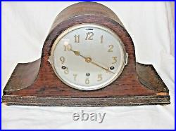 Antique Working Napoleon Hat Mantel Clock By Fontenoy Westminster Chimes