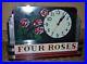 Antique art deco Vintage Four Roses Distillery NYC Whiskey Light-Up bar Clock