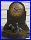 Art Deco 1939 New York WORLD’S FAIR Sessions Mantel Clock with Bronze Boy and Dog