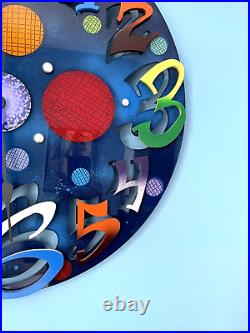 Art Deco Acrylic Wall Clock /Mirrored Acrylic Art/Raised Numbers-23 Diameter