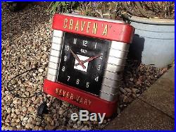 Art Deco Advertising Craven Cigarette Sign Clock (Original Smiths Clock)