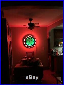 Art Deco American Aztec Neon Clock $2,750 (Electric Neon Clock Co. Cleveland)
