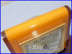 Art Deco Bakelite Bayard Clock Butterscotch Egg Yolk Amber Colour