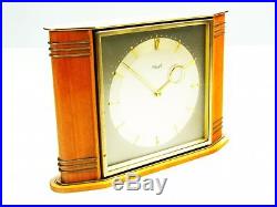 Art Deco Bauhaus Wood- Brass Desk Clock Heinrich Moeller Kienzle Germany
