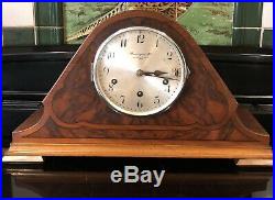 Art Deco Bravingtons Walnut Westminister Chime Mantel Clock