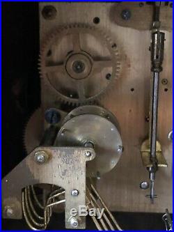 Art Deco Bravingtons Walnut Westminister Chime Mantel Clock