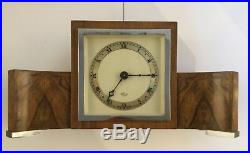 Art Deco Burr Walnut Clock By Elliot Clocks England