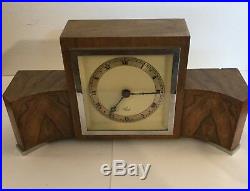 Art Deco Burr Walnut Clock By Elliot Clocks England