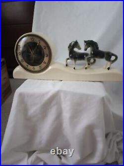 Art Deco Ceramic Horse Clock
