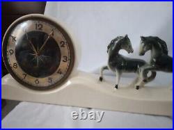 Art Deco Ceramic Horse Clock
