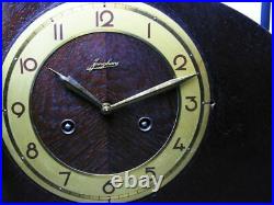 Art Deco Chiming Mantel Clock Junghans Black Forest Germany