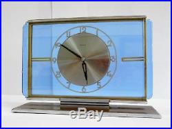 Art Deco Chrome & Glass Table Clock Made By Kienzle / Germany