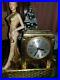 Art Deco Clock Electric With Metal Half Naked Nude Women