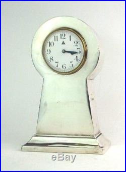 Art Deco Clock Sterling Silver Charles Green Birmingham 1921