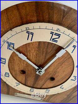 Art Deco Clock with pendulum and key Bauhaus 1933 serviced