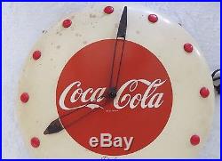 Art Deco Coca Cola Electric Advertising Clock WORKING 1940's Telechron USA