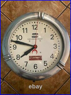 Art Deco Crouse Hinds Explosion Proof Wall Clock Large 17.5 Cast Aluminum