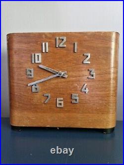 Art Deco Danish Wooden Clock Piggy Bank