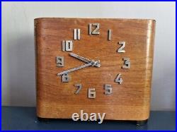 Art Deco Danish Wooden Clock Piggy Bank