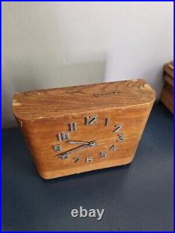 Art Deco Danish Wooden Clock Piggy Bank