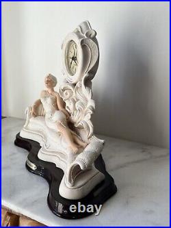 Art Deco Depicting A Flapper Girl On A Fainting Couch Mantel Classic Clock