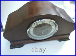 Art Deco Enfield Mantle Clock Walnu Mantle Restored Made In England 1940's