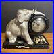 Art Deco Figural Elephant Clock LUX CLOCK Antique Metal Desk Mantle Clock