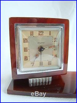 Art Deco French Amber Color Scottie Dog Bakelite Bayard Alarm Clock