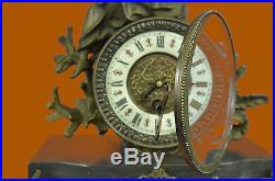 Art Deco French Maiden Mantle Clock Hot Bronze Sculpture Handmade Figure