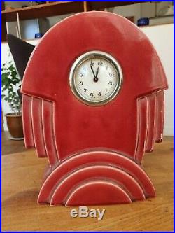 Art Deco French St Clement Rocket Clock with Garnitures