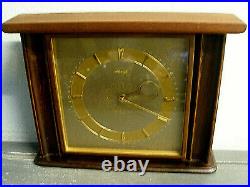 Art Deco German Bauhaus Wood Mantle Clock Heinrich Moeller Kienzle Germany Mint
